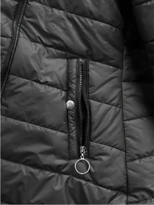 Zip-up Hoodie Puffy Coat - Image 3