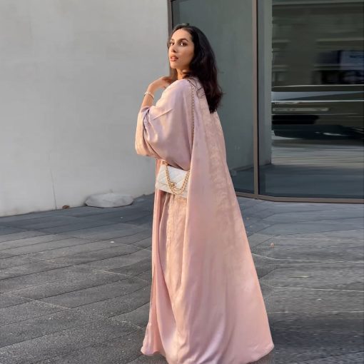 Muslim Fashion Bronzing Robe Abaya Outer Wear - Image 9