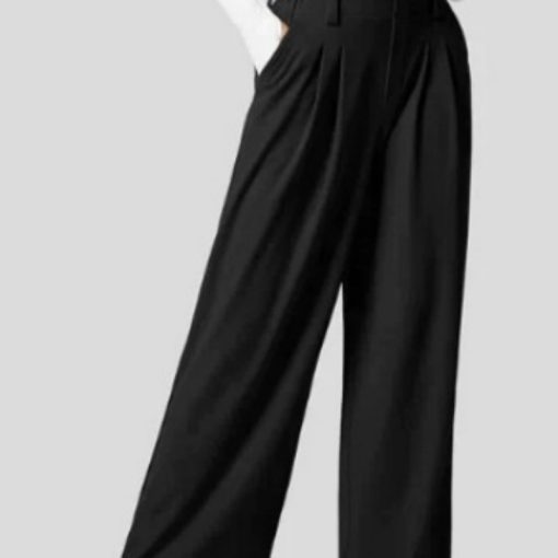 Women's Solid Color Casual Suit Pants With Real Pockets - Image 9