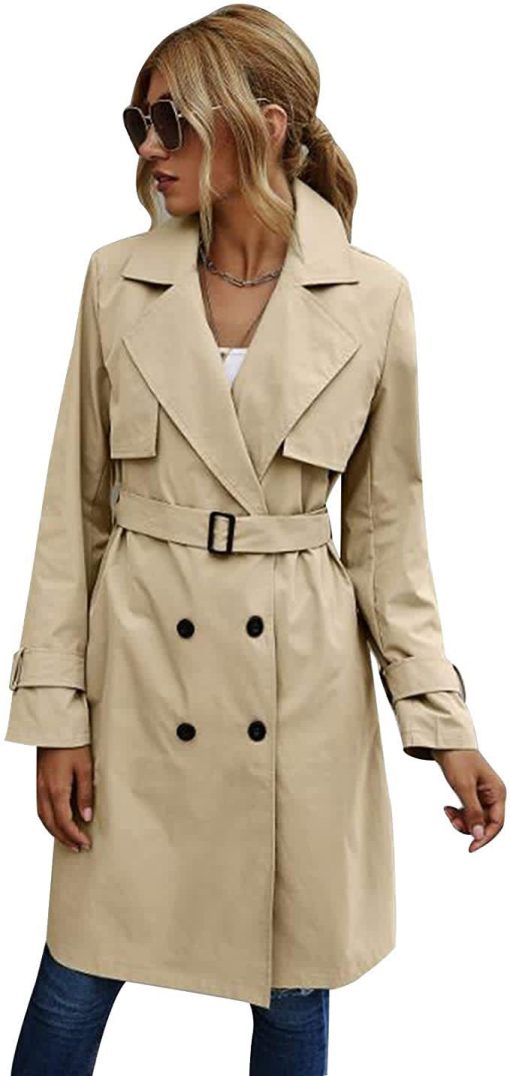European And American Autumn Women's Double Breasted Fashion Casual Trench Coat - Image 6