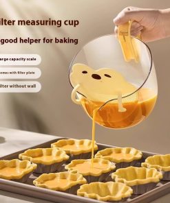 Cartoon Filter Measuring Cup With Scale Food Grade Multifunctional Egg Beater