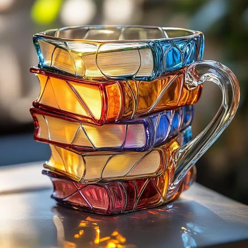 Painted Book Coffee Cup Unique Book Stacking Coffee Cup - Image 6