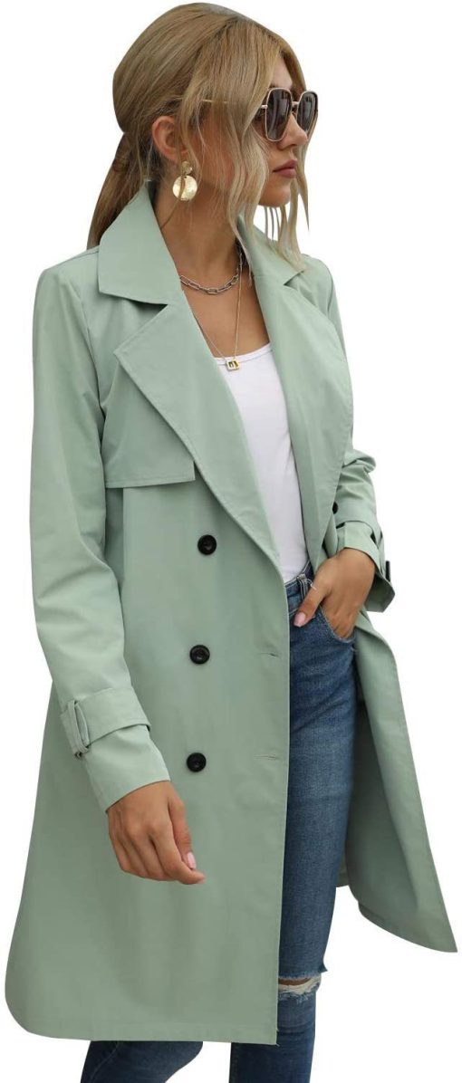 European And American Autumn Women's Double Breasted Fashion Casual Trench Coat - Image 9