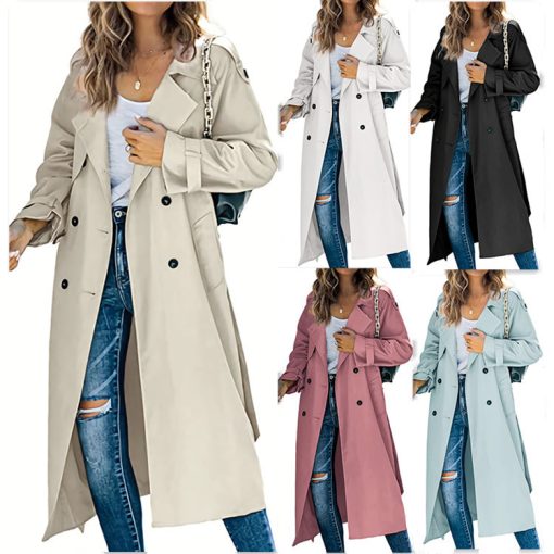 Women's Fashion Casual Solid Color Windbreaker Jacket - Image 2