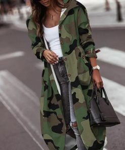 Fashion Personality Casual Lapel Mid-length Trench Coat Women