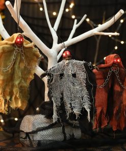 Halloween Hanging Ghost Iron Chain Glowing Skull Decorative Ornaments