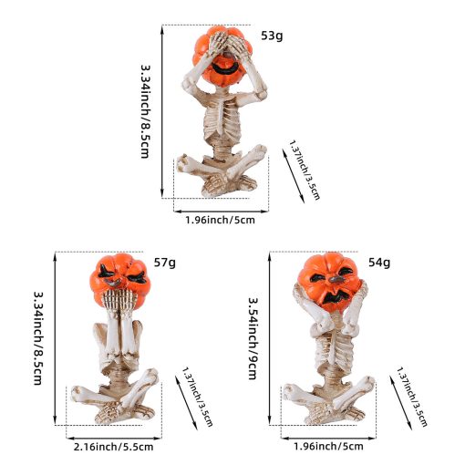 Pumpkin Head Skull Doll Ornaments Home Halloween Layout Props - Image 5