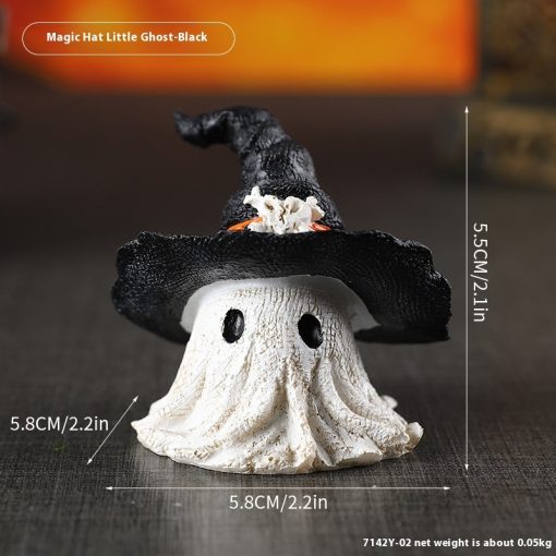 Resin Decoration Halloween Wizard Hat Ghost Ornaments - Image 6