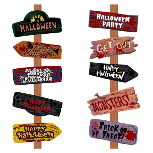 Creative Printing Halloween Decoration Props Paper Signs - Image 5