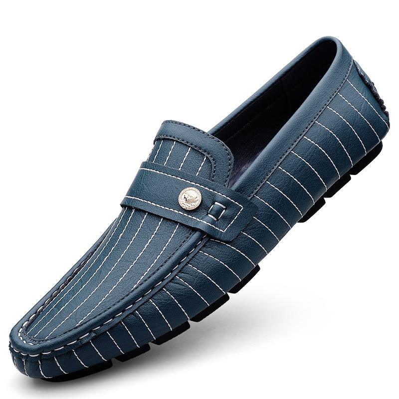 Breathable British Style Black Men's Casual Leather Shoes - Image 9