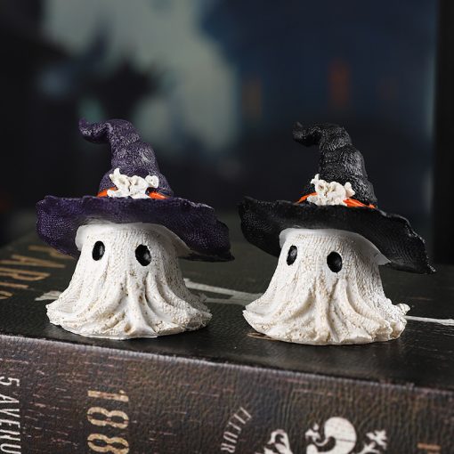 Resin Decoration Halloween Wizard Hat Ghost Ornaments - Image 4
