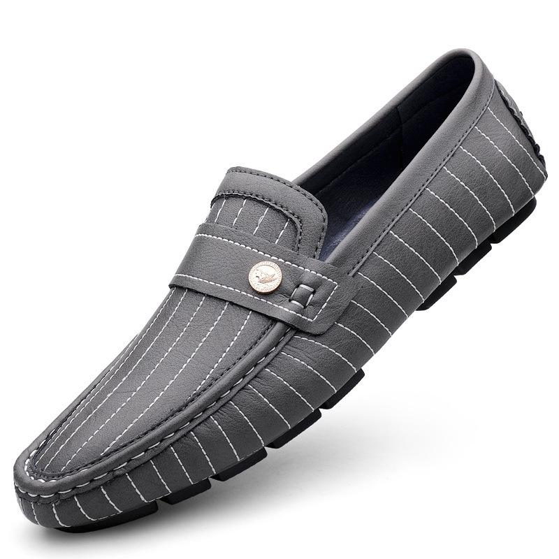 Breathable British Style Black Men's Casual Leather Shoes - Image 7