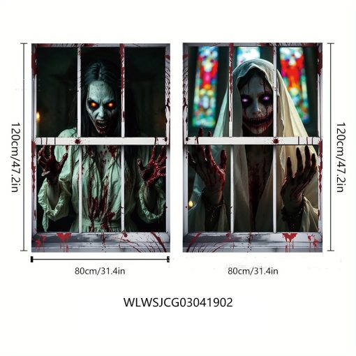 3D Holiday Window Cover Witch Halloween Window Cover - Image 4