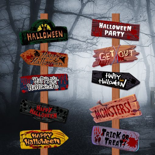 Creative Printing Halloween Decoration Props Paper Signs - Image 2
