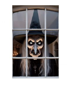 3D Holiday Window Cover Witch Halloween Window Cover