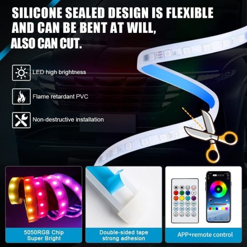 LED Colorful Car Head Cover Through Light - Image 2
