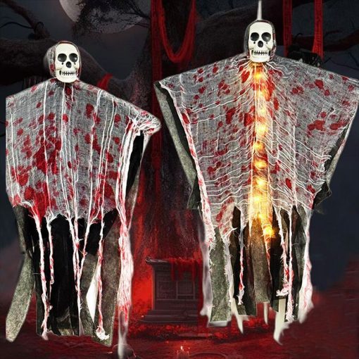 Halloween Decoration Blood-dyed Luminous Skull Hanging Ghost Outdoor Ornaments - Image 3