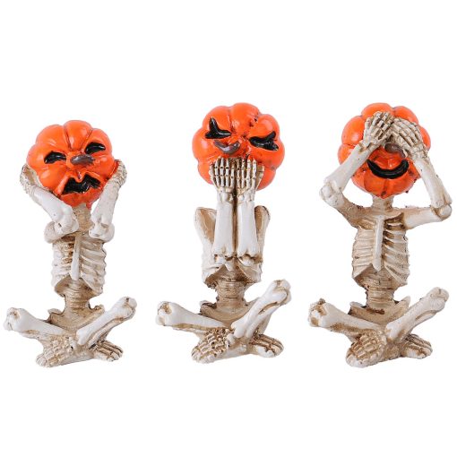 Pumpkin Head Skull Doll Ornaments Home Halloween Layout Props - Image 4